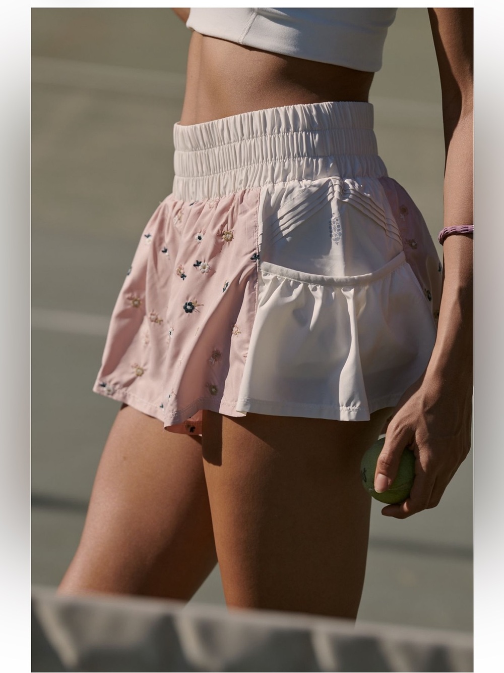 FP Movement by Free People Get Your Flirt On Brown & Cream Shorts
